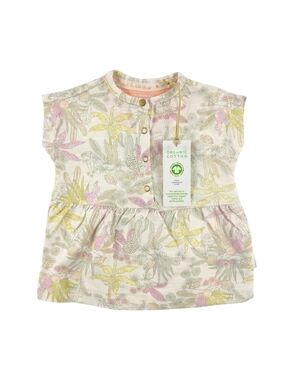 Noppies, Nambe Short Sleeve All Over Print,Dress, Off-White, Organic, 1-2M